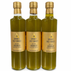 Dimitri’s Unfiltered Early Harvest “AGOURELEO” Extra Virgin Olive Oil 3 Pack (500ml glass bottles)WORLDS BEST AWARD WINNER! 