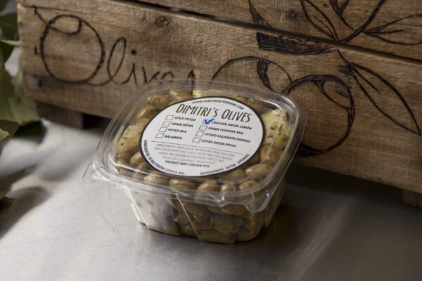 Lemon Infused Cracked Green Olives, DEVOO, & Greek Herbs Mix (16oz container) - Image 3