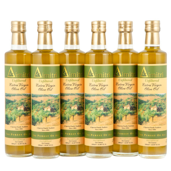 6 Pack Dimitri's Unfiltered EVOO (500ml)