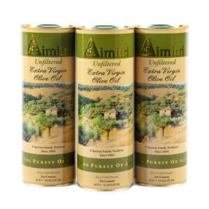 Dimitri Extra Virgin Olive Oil Unfiltered (1 liter can) 3 PACK