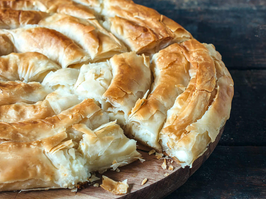 cheese pie Cover Dimitri Extra Virgin Olive Oil